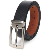 samtroh - Black Leather Mens Casual Belt ( Pack of 1 ) - None