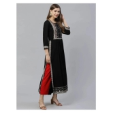 Divena - Black Rayon Womens Straight Kurti - M