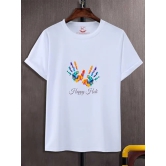 NITYANAND CREATIONS Round Neck White Holi T-Shirt for MEN-HOLI-T-SHIRT-11573-S