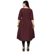 Rangrasiya - Maroon Cotton Women''s Flared Kurti ( Pack of 1 ) - None