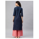 Alena Navy Cotton Straight Kurti - XL