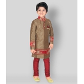 Ahhaaaa Kids Ethnic Indo-Western Sherwani and Breeches Set for Boys - None