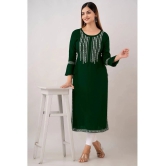 Kapadia - Green Rayon Womens Straight Kurti ( Pack of 1 ) - None