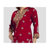 Meher Impex Crepe Printed A-line Womens Kurti - Red ( Pack of 1 ) - None