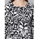 KIPEK Rayon Printed Straight Womens Kurti - Black ( Pack of 1 ) - None