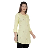 HIGHLIGHT FASHION EXPORT - Yellow Rayon Womens Straight Kurti ( Pack of 1 ) - M