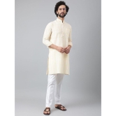 KLOSET By RIAG Cream Cotton Regular Fit Men's Kurta Pyjama Set ( Pack of 1 ) - None