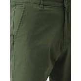 Men Regular Fit Green Cotton Blend Trousers