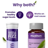 Muditam Ayurveda Sugar Management Kit Karela Jamun Fizz and Sugar Defend Pro Effervescent Tablets(Karela Jamun Juice)|Helps in High Sugar Condition|Promotes Healthy Glucose Levels| Ideal For 2 Months