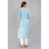 HIGHLIGHT FASHION EXPORT - Light Blue Cotton Womens Straight Kurti ( Pack of 1 ) - None