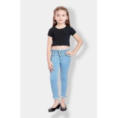 ICONIC ME- Kids Girls 3 button Premium Denim Jeans - None