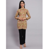 Tissu Rayon Printed Shirt Style Womens Kurti - Yellow ( Pack of 1 ) - None