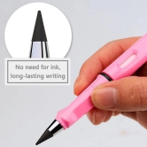 2 IN 1 PENCIL PENCIL ERASER Reusable Everlasting Ink-less Pencils Portable Eternal Erasable Metal Writing Pens Infinite Replaceable Graphite Nib Triangular Golf Stationary Set