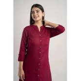 MAUKA - Maroon Rayon Womens Front Slit Kurti ( Pack of 1 ) - None