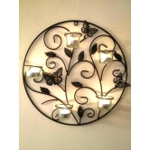 Round Wall Tealight Holder with butterfly Touch, Wall Decor Candle Stand
