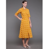 Antaran Cotton Printed Midi Women''s Shirt Dress - Yellow ( Pack of 1 ) - None