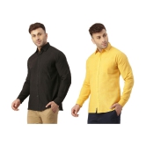 KLOSET By RIAG 100% Cotton Regular Fit Solids Full Sleeves Men's Casual Shirt - Mustard ( Pack of 2 ) - None