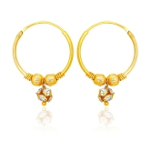 LUV FASHION Golden Hoops Earrings ( Pack of 1 ) - Golden