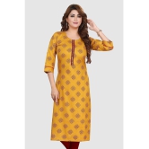 Meher Impex - Gold Cotton Women''s Straight Kurti ( Pack of 1 ) - None