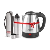 Milton Combo Set Go Electro 1.5 Ltrs Electric Kettle and Flip Lid 500 ml- Silver Thermosteel Hot or Cold Stainless Steel Water Bottle with Jacket