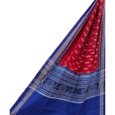 Maroon Blue Sambalpuri Handwoven Single Ikat Cotton Dupatta