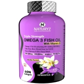 NATURYZ Triple Strength Omega 3 Fish Oil 2500 Mg with Highest EPA, DHA -60 Softgels(Vanilla Flavour)