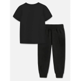 Trampoline Black Cotton Blend Boys T-Shirt & Trackpants ( Pack of 1 ) - None