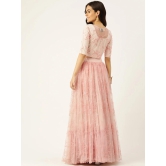 Designer Pink Net Lehenga-M