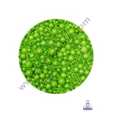 CAKE DECOR™ Sugar Candy - Mix Size Light Green Balls with Vermicelli Candy - 500 gm