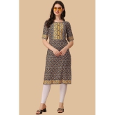 Glomee - Black Crepe Women's Straight Kurti ( Pack of 1 ) - None