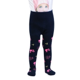 Barbie Cute Prints Knitted Tights For Baby Girls - Navy Pink Navy Pink 0-1 Years