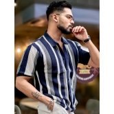 Aero Vertical Stripe Navy Shirt-M / Navy