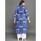 Tissu Cotton Printed Kurti With Palazzo Womens Stitched Salwar Suit - Blue ( Pack of 1 ) - None