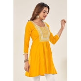 Glomee - Yellow Viscose Womens Tunic ( Pack of 1 ) - None