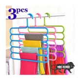 5 Layer hangers for Pants, Clothes & Wardrobe Storage Organizer Rack (Pack of 3)