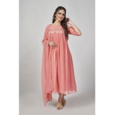 Estela - Peach Georgette Women's Flared Kurti ( Pack of 1 ) - None