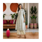 AMIRAS INDIAN ETHNICWEAR Cotton Printed Front Slit Womens Kurti - White ( Pack of 1 ) - None