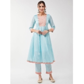 Pannkh - Light Blue Art Silk Womens A-line Kurti ( Pack of 1 ) - None