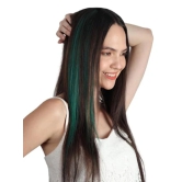 RefynHair Green Clip-In Hair Extensions | Vibrant Color Streaks/Streax for Fashionable Looks! | Size 16 Inches | Pack of 1 (Single Piece)