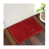 Abhikram Red Single Anti-skid Door Mat - ( 60 X 40 cm ) - Red