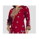 Meher Impex Crepe Printed A-line Womens Kurti - Red ( Pack of 1 ) - None