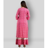 Lee Moda - Pink Straight Rayon Women's Stitched Salwar Suit ( Pack of 1 ) - XXL