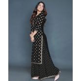 Solace Fab Elegant Rayon Kurta Palazzo Set (Black)