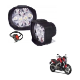 Kozdiko Bike Sheen 9 LED Fog Light 6000k Cree LED Transformer Bumble Bee Style Car LED Fog Light Lamp Assembly Set of 2 Pcs For Bajaj Pulsar Vs 400