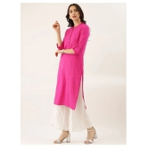 Divena - Pink Cotton Womens Straight Kurti - 5XL