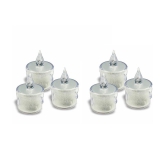 TINUMS - Off White LED Tea Light Candle 3 cm ( Pack of 6 )