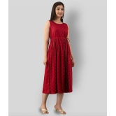 FABRR - Red Rayon Women's A- line Dress ( Pack of 1 ) - 3XL