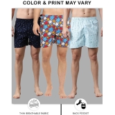 broon Blue,Navy,Multi BOXER SHORTS Cotton Mens Boxer- ( Pack of 3 ) - None