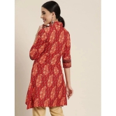 Juniper - Red Rayon Womens A-line Kurti ( Pack of 1 ) - None