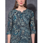 Mamoose Rayon Self Design Straight Womens Kurti - Blue ( Pack of 1 ) - None